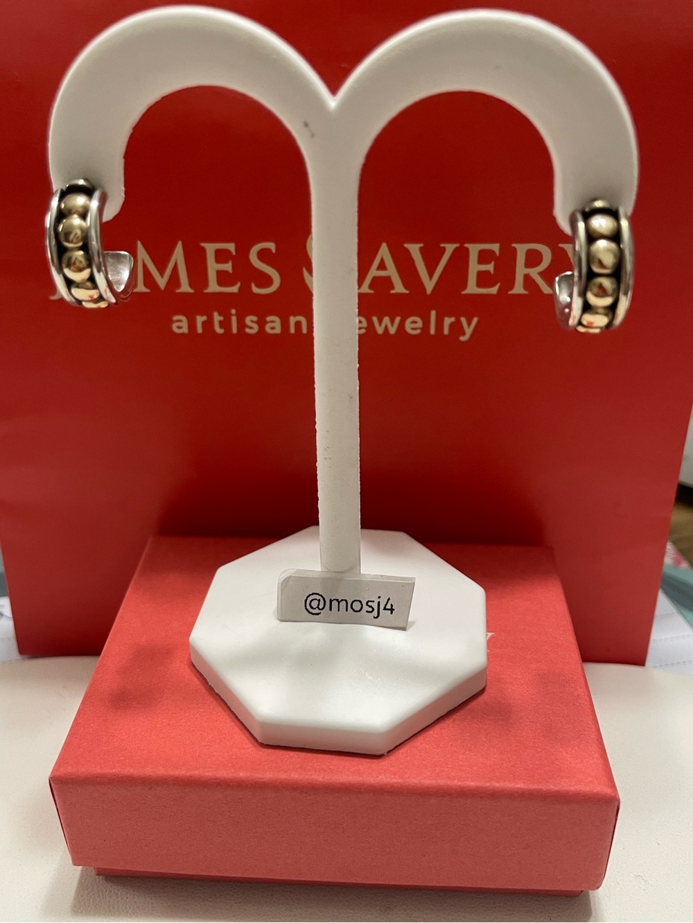Retired James Avery Beaded Hug Earrings